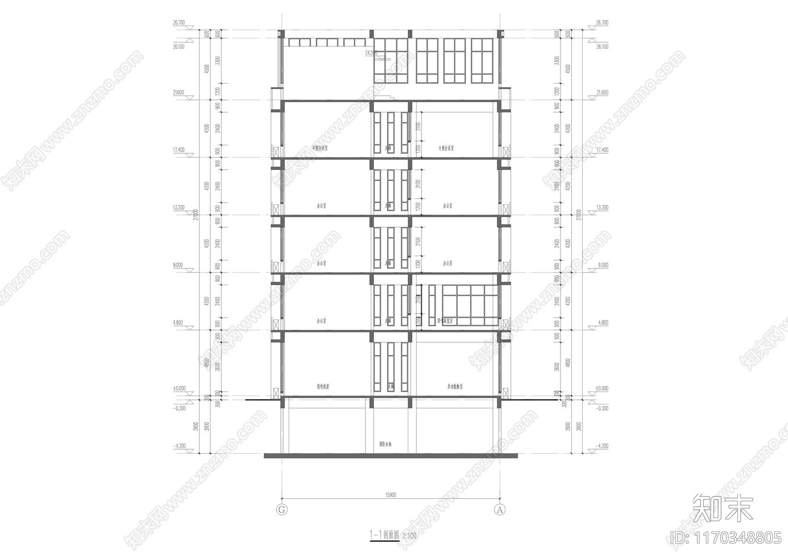 现代学校建筑cad施工图下载【ID:1170348805】