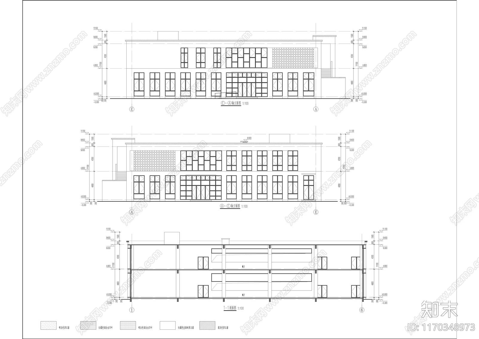 现代学校建筑cad施工图下载【ID:1170348973】