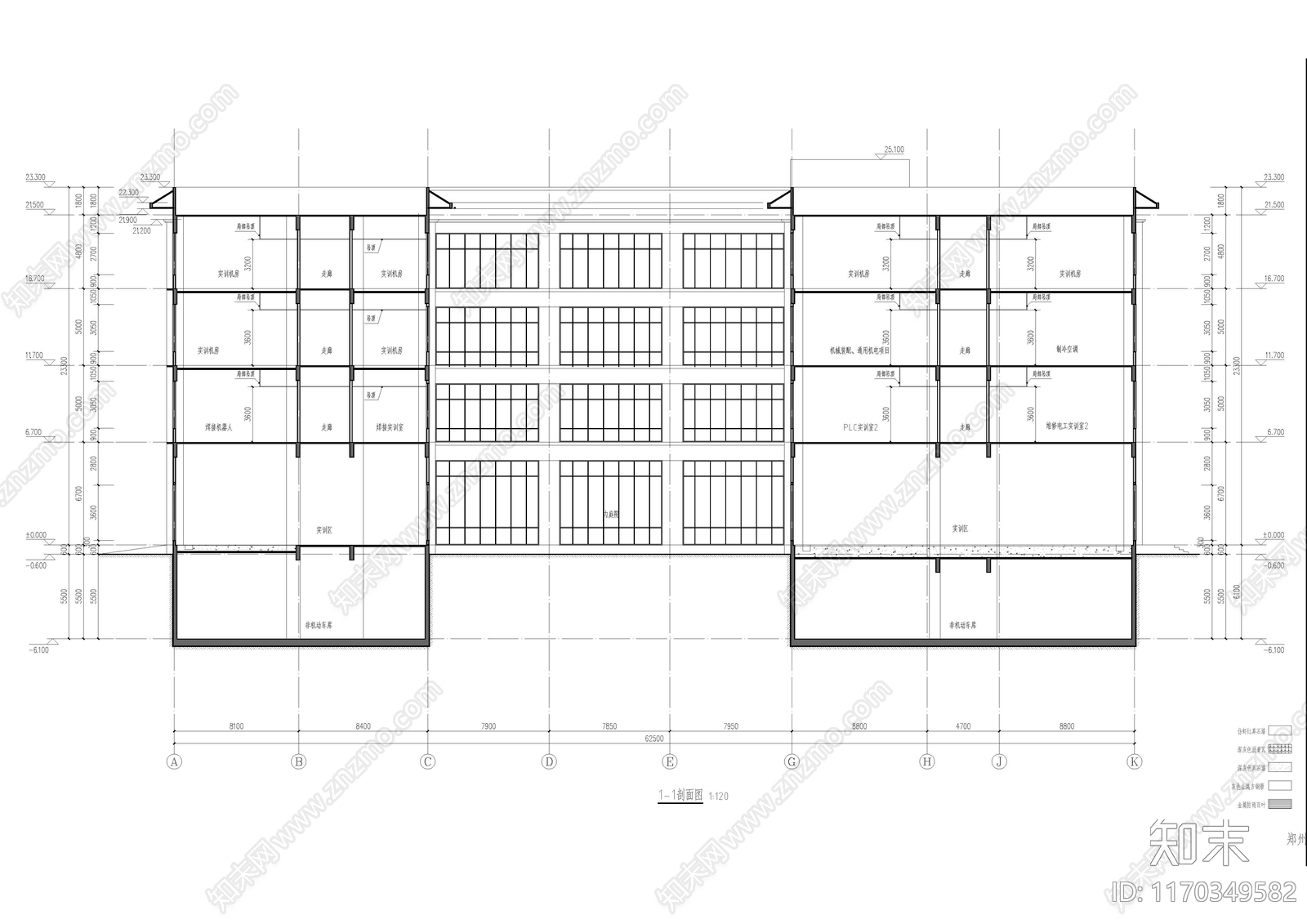 现代学校建筑cad施工图下载【ID:1170349582】