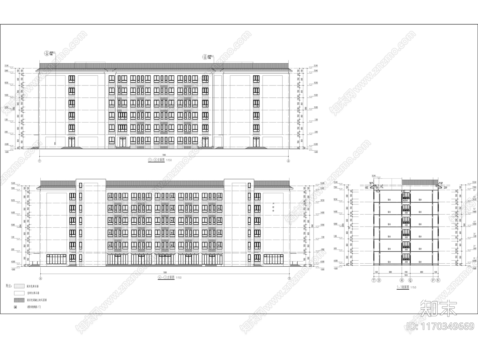 现代学校建筑cad施工图下载【ID:1170349669】