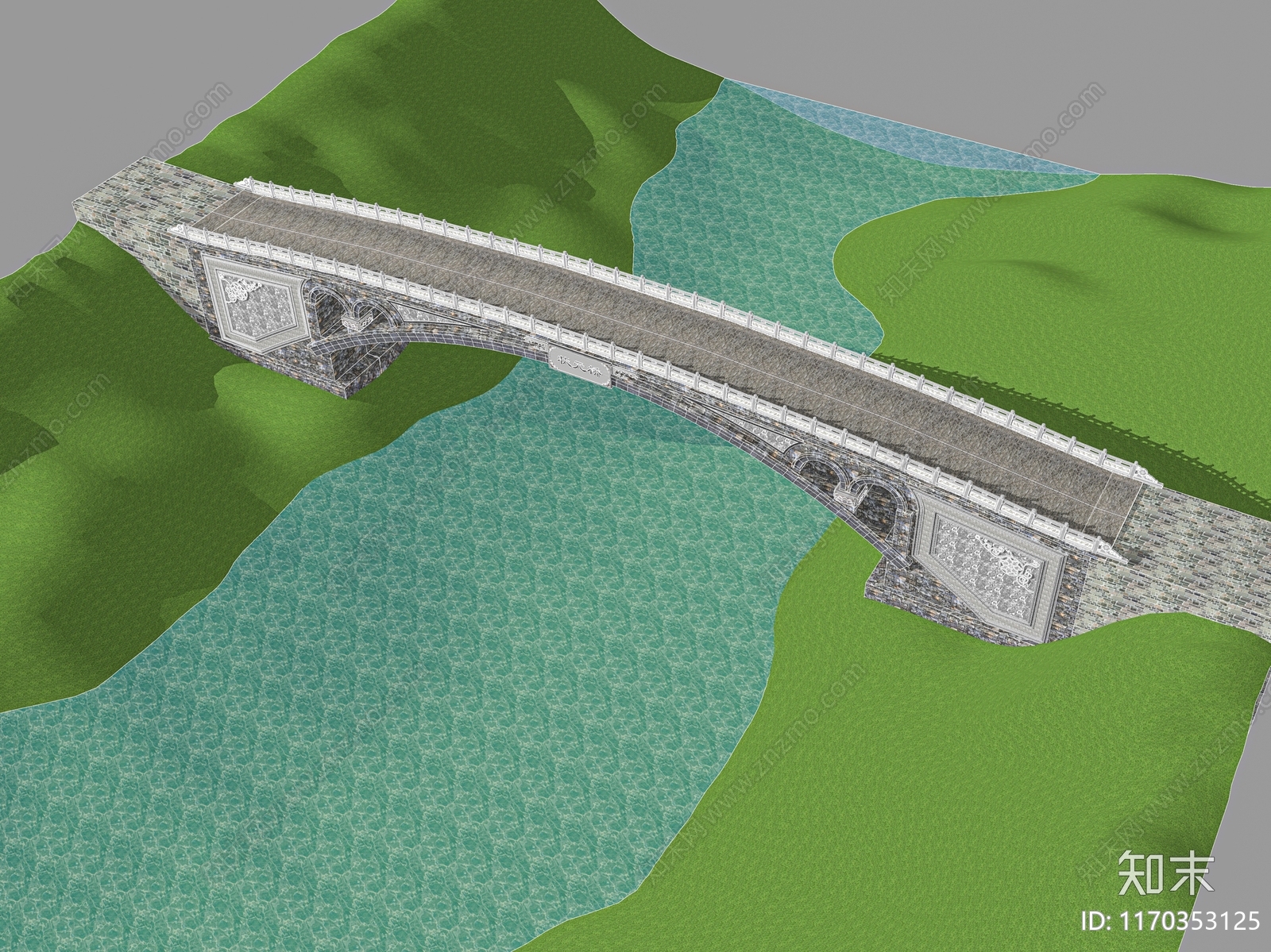 现代新中式景观桥SU模型下载【ID:1170353125】