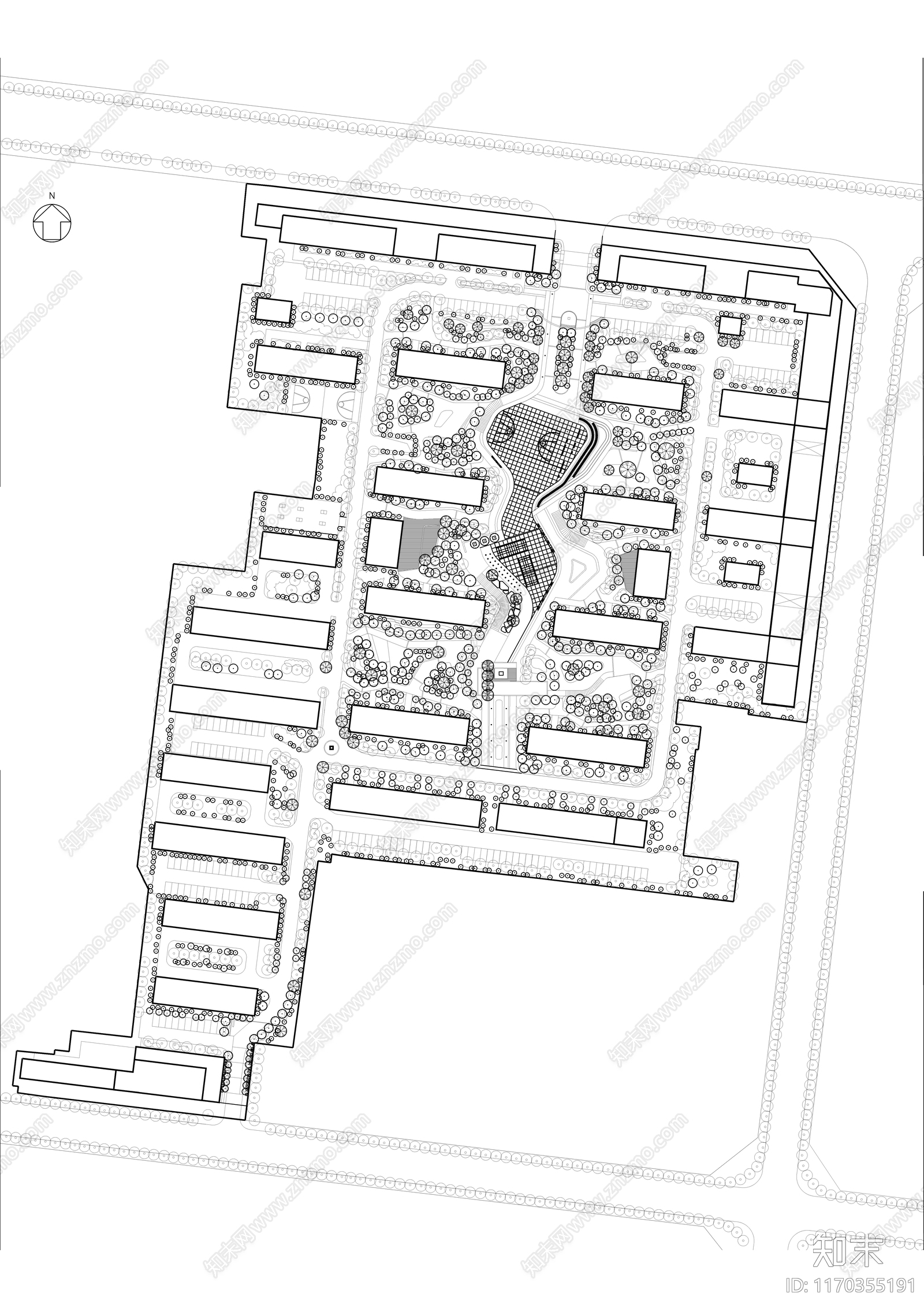 景观平面图cad施工图下载【ID:1170355191】