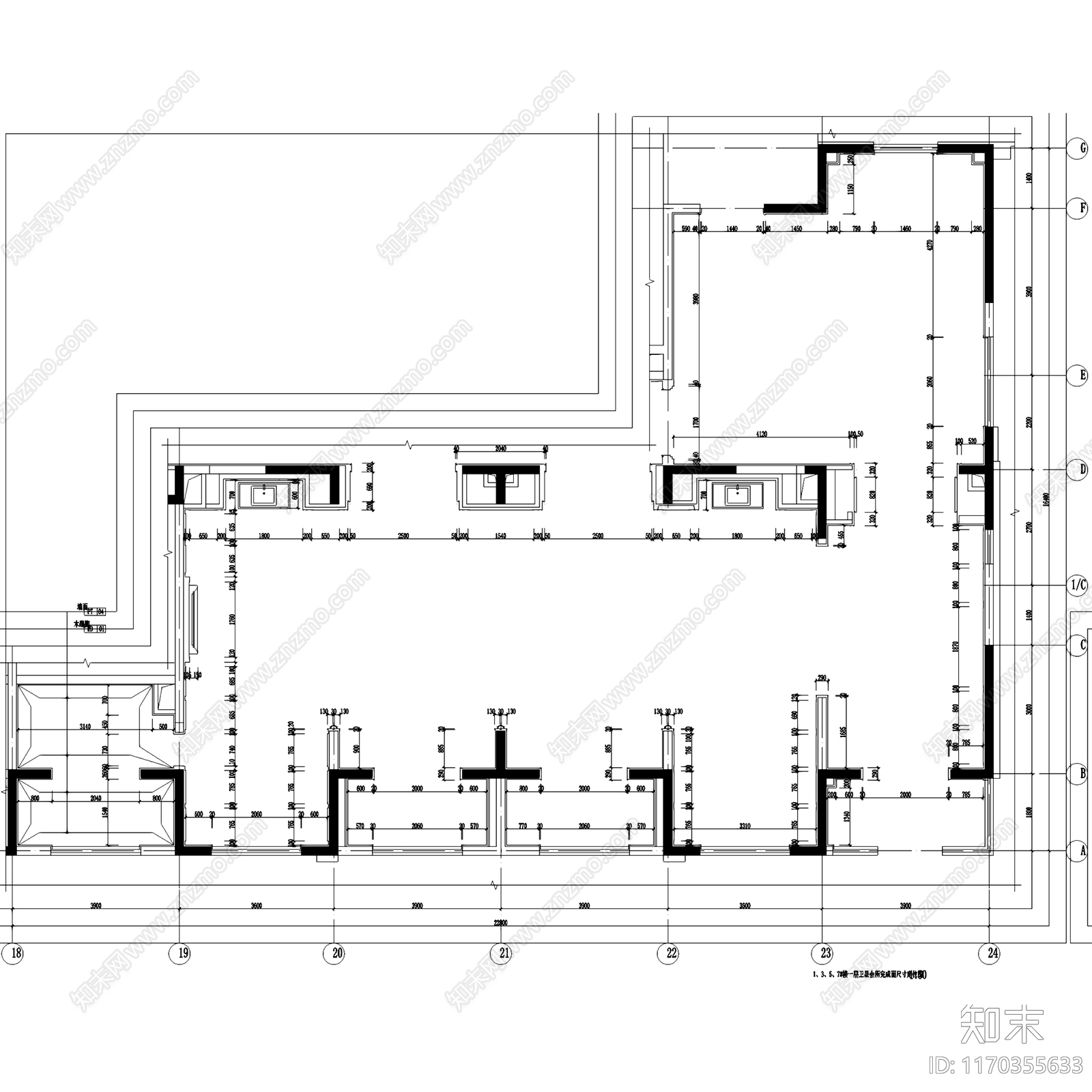 现代新中式会所cad施工图下载【ID:1170355633】