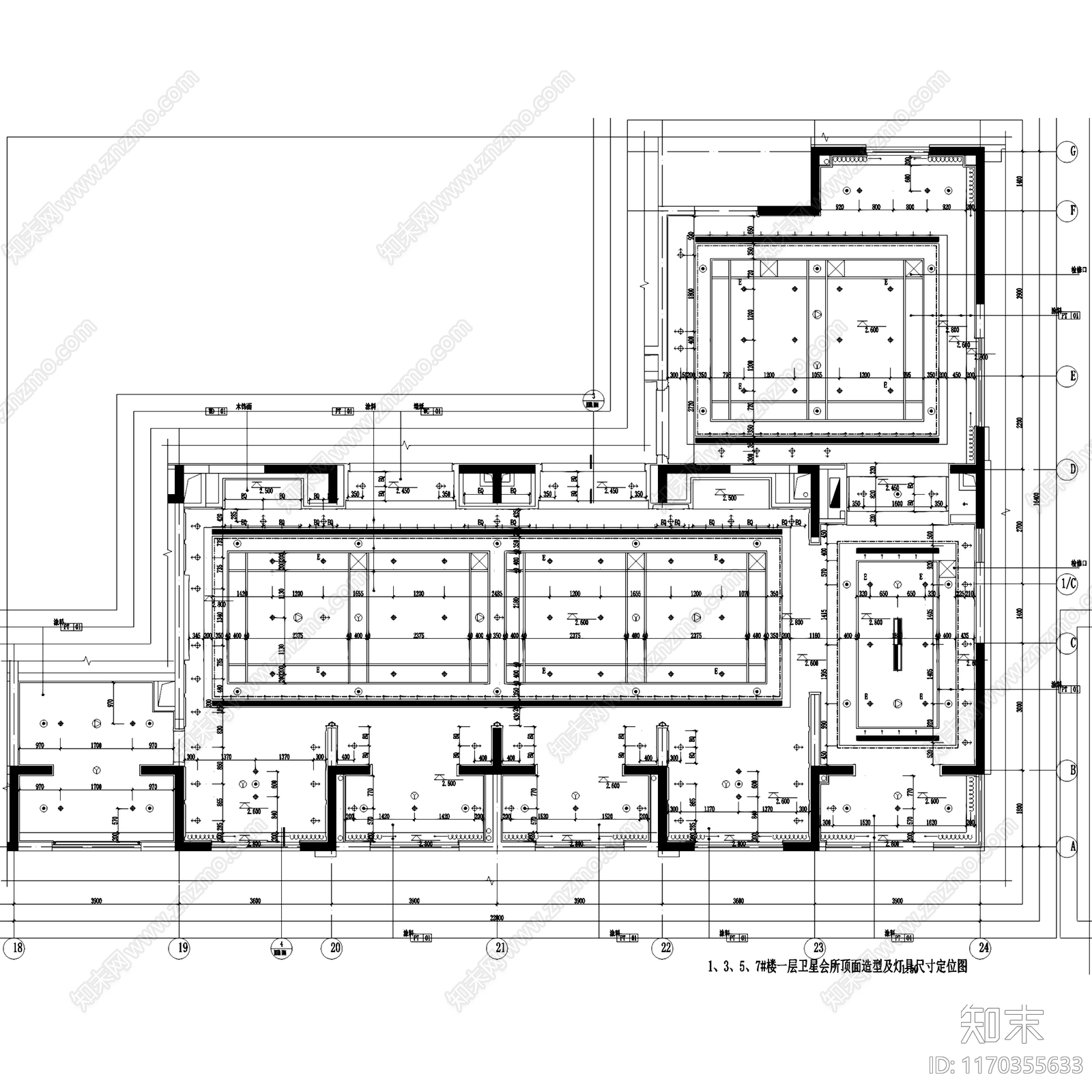 现代新中式会所cad施工图下载【ID:1170355633】