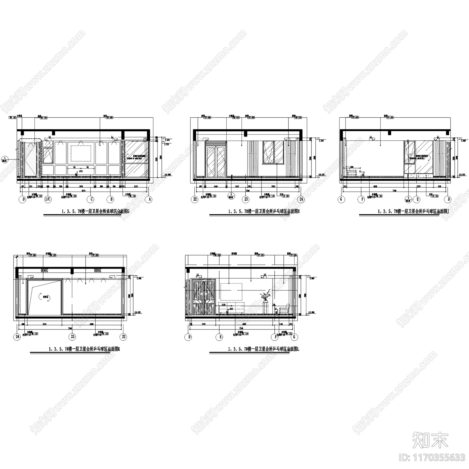 现代新中式会所cad施工图下载【ID:1170355633】