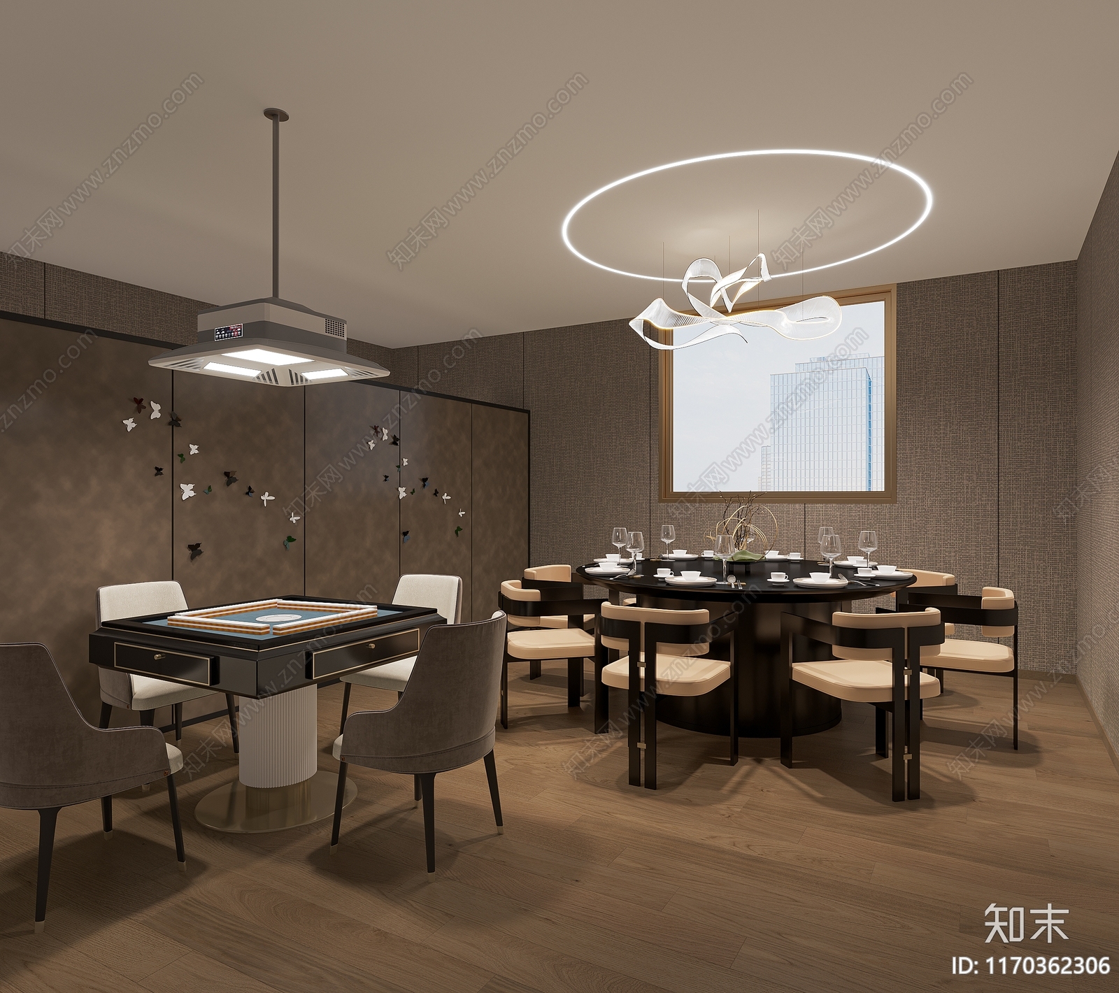 新中式中式中餐厅3D模型下载【ID:1170362306】