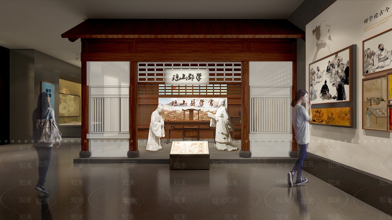 现代中式博物馆3D模型下载【ID:1170357475】