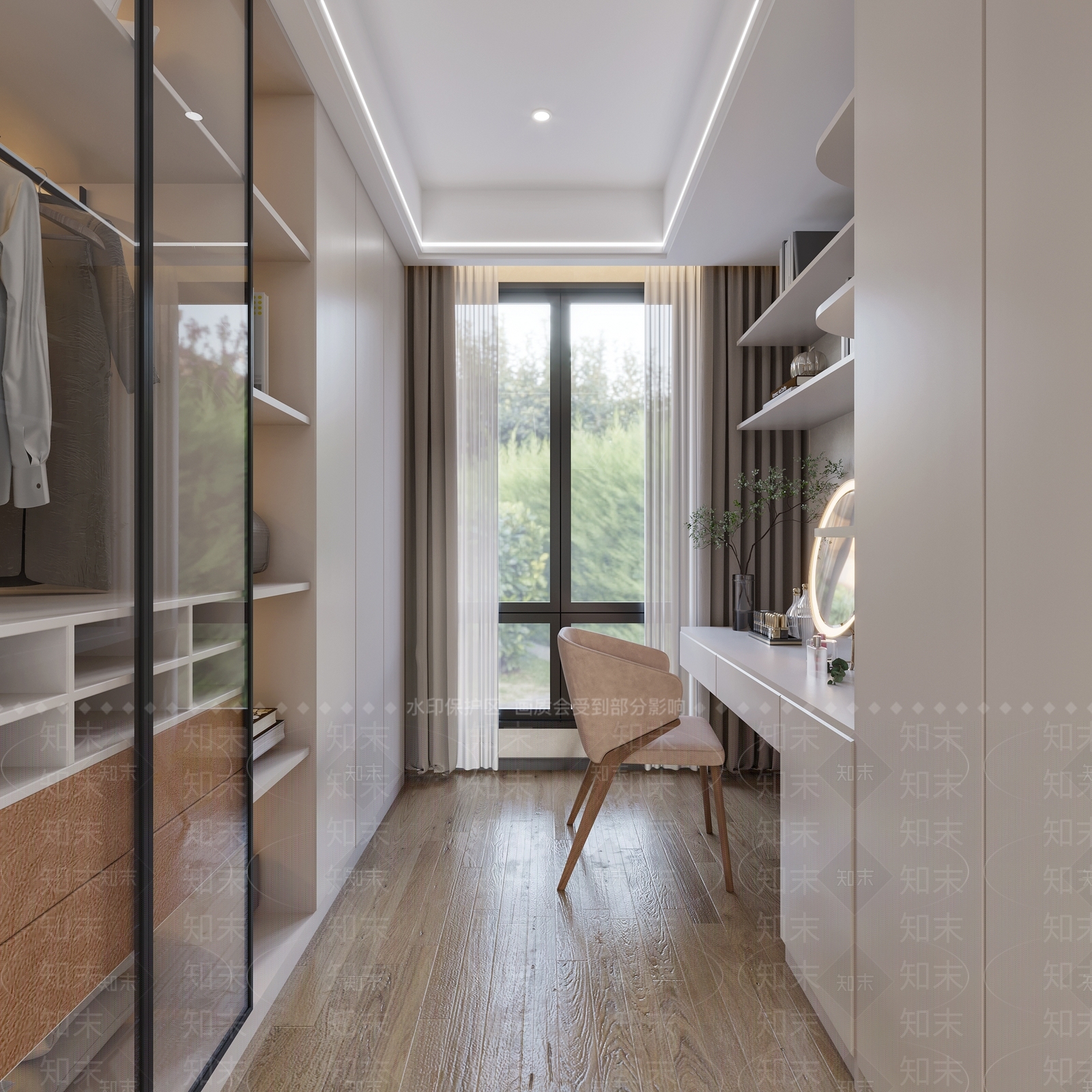 现代衣帽间3D模型下载【ID:1170360043】