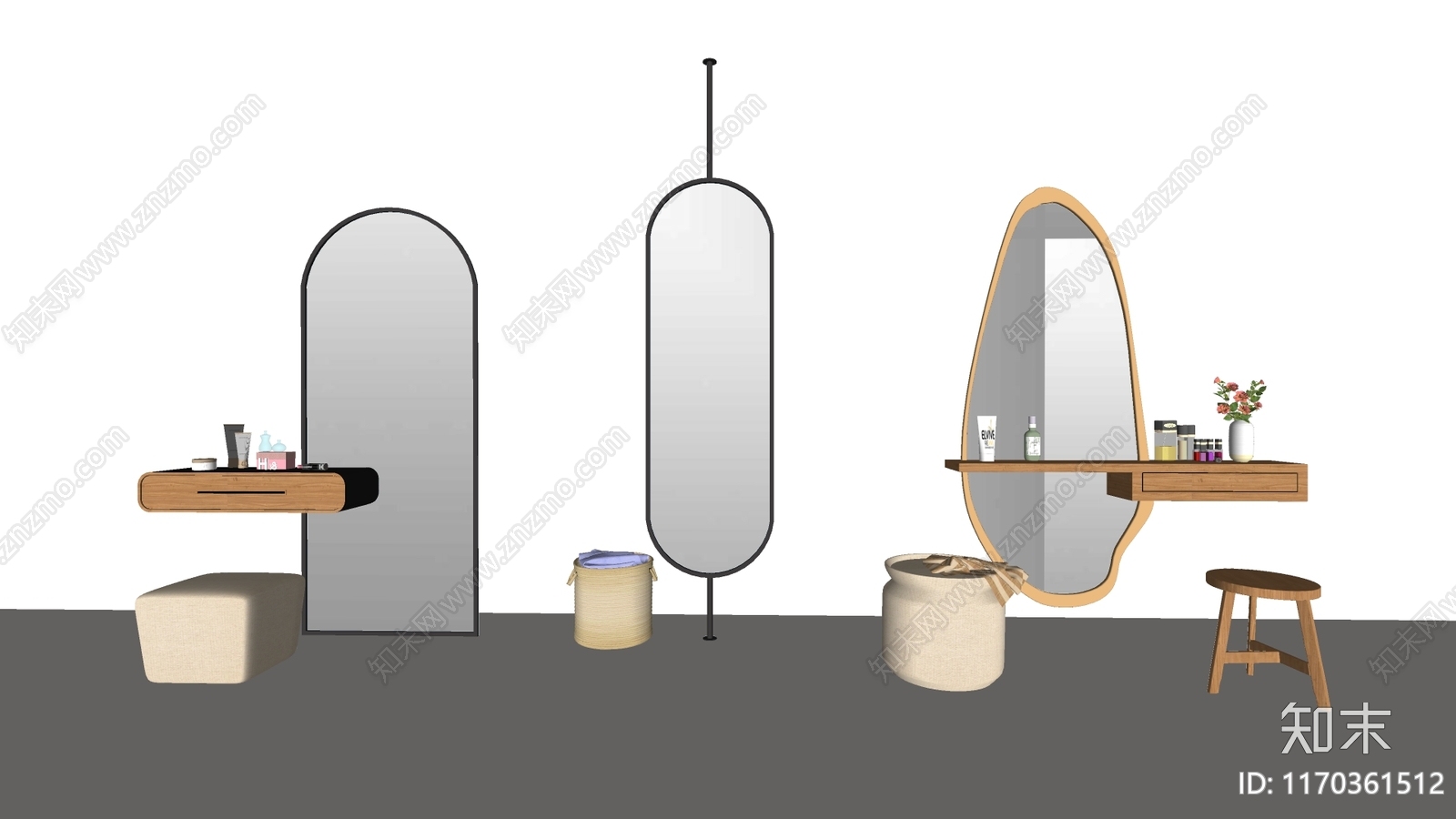 现代梳妆台SU模型下载【ID:1170361512】