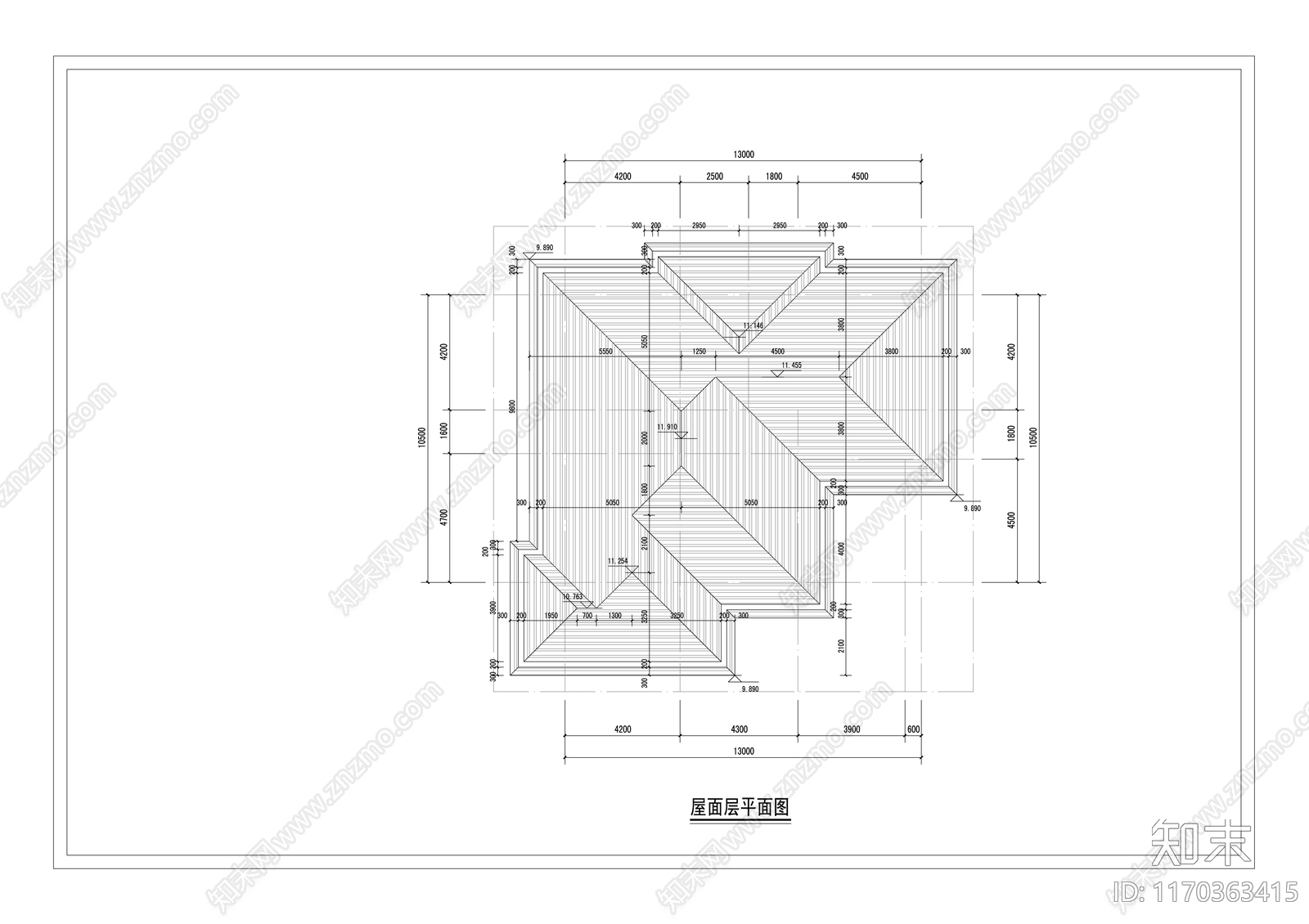 新中式简约别墅建筑cad施工图下载【ID:1170363415】