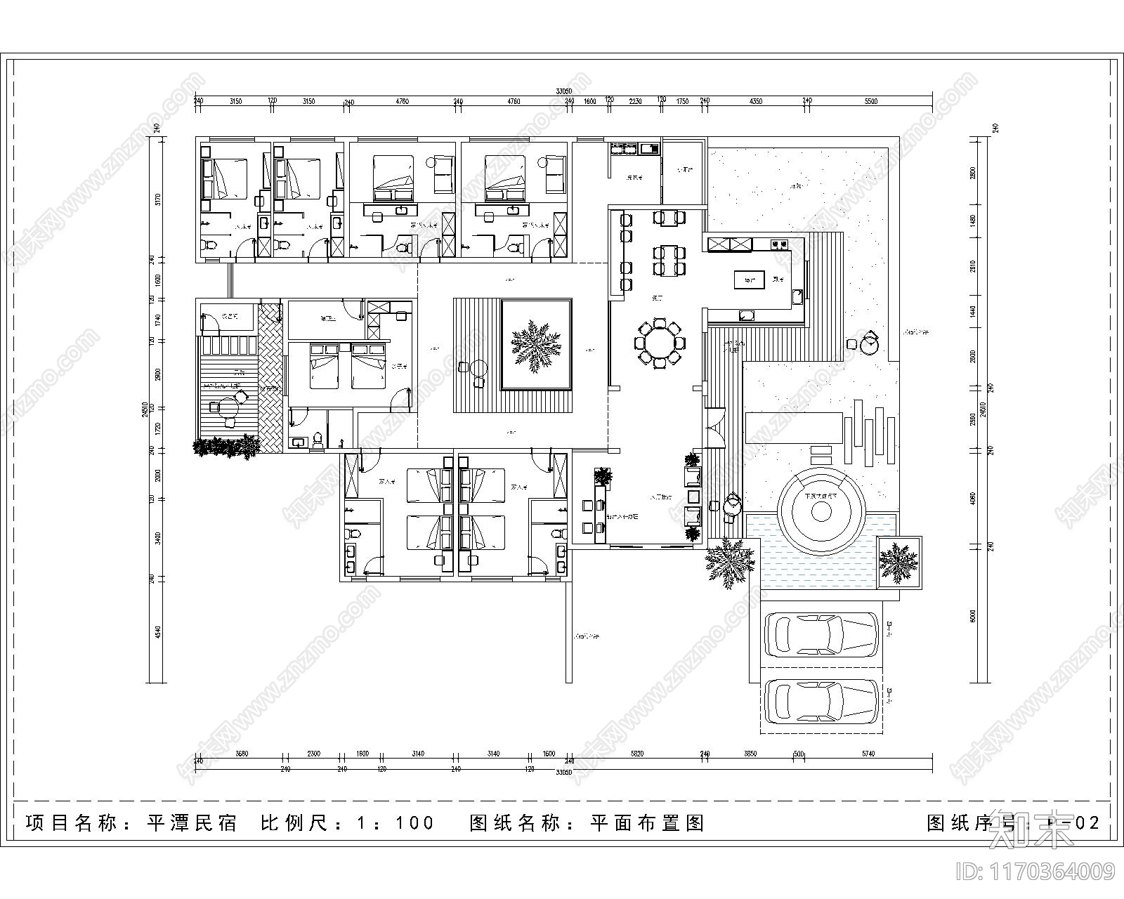 现代民宿cad施工图下载【ID:1170364009】