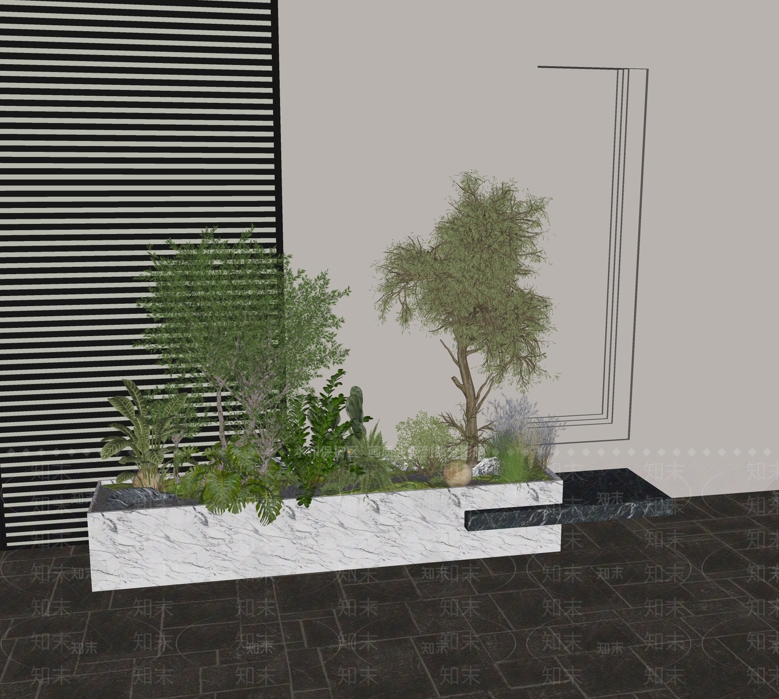 植物组合SU模型下载【ID:1170375507】