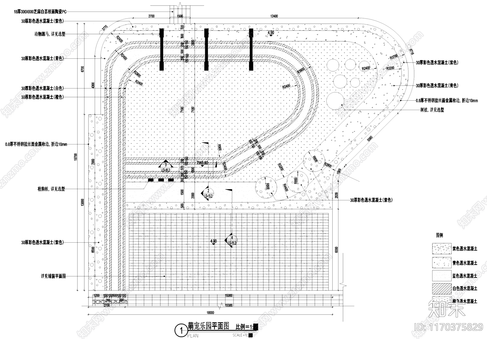 萌宠乐园宠物活动场地施工图下载【ID:1170375829】