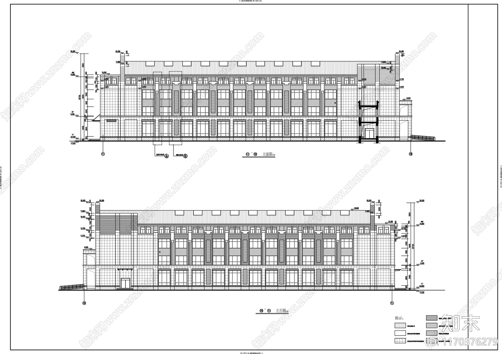 现代新中式学校建筑cad施工图下载【ID:1170376279】
