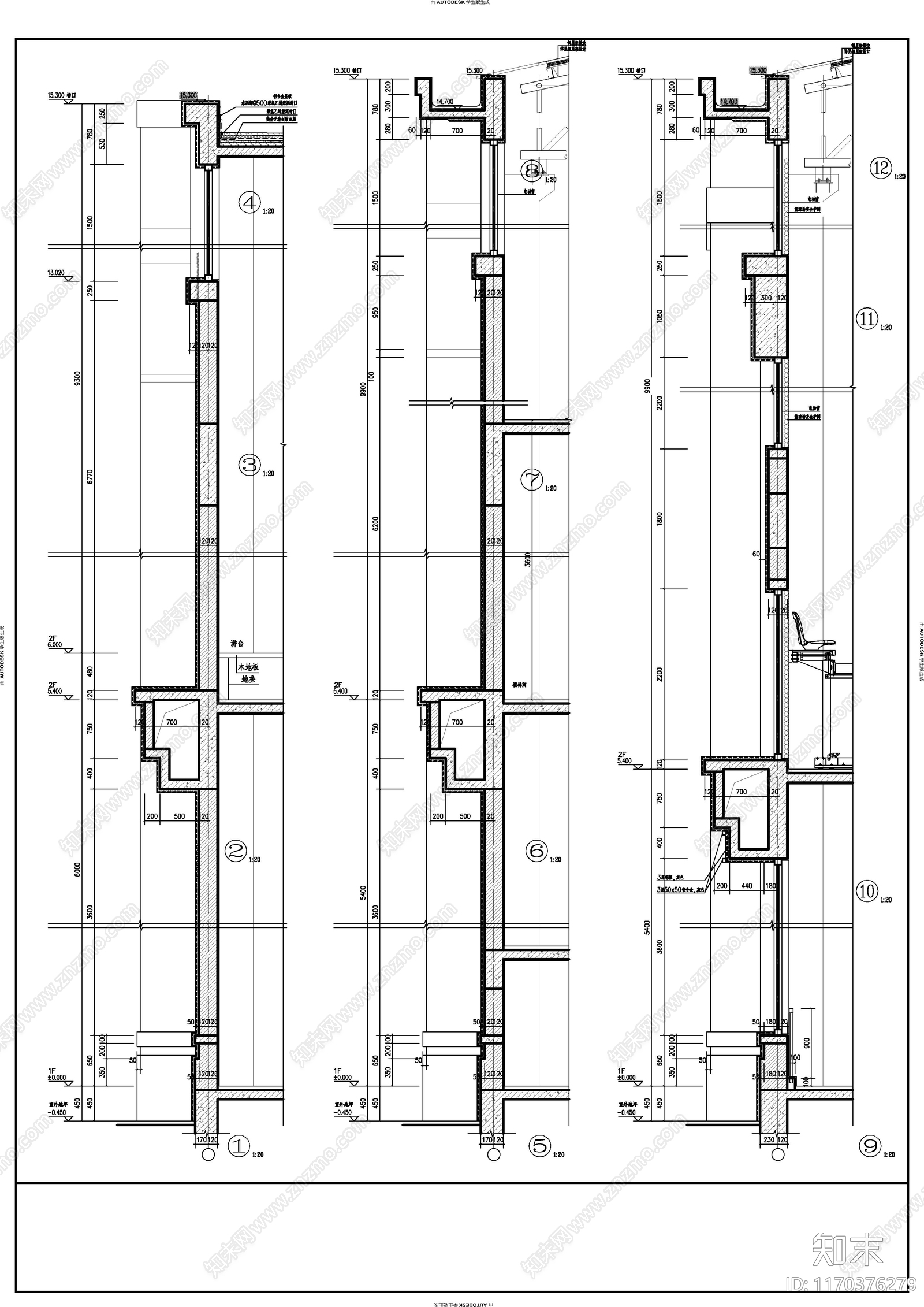 现代新中式学校建筑cad施工图下载【ID:1170376279】