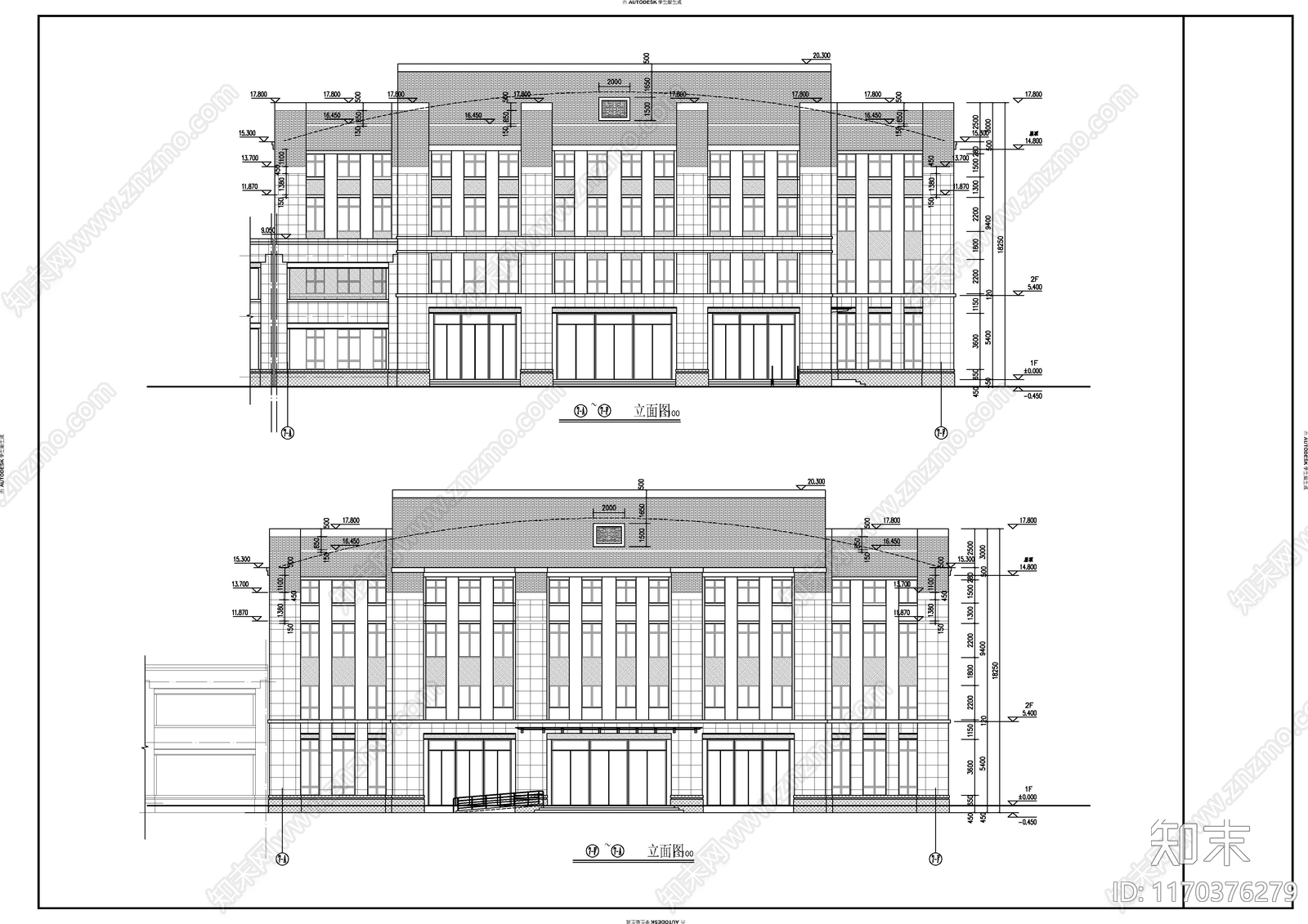 现代新中式学校建筑cad施工图下载【ID:1170376279】