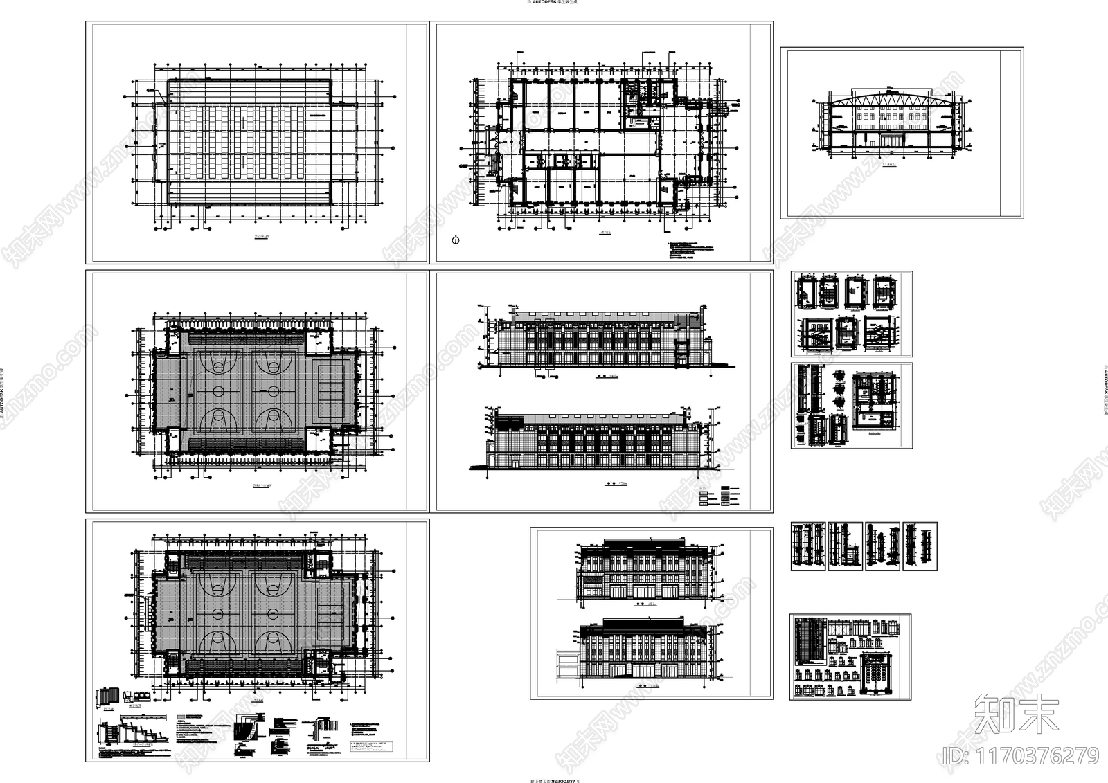 现代新中式学校建筑cad施工图下载【ID:1170376279】