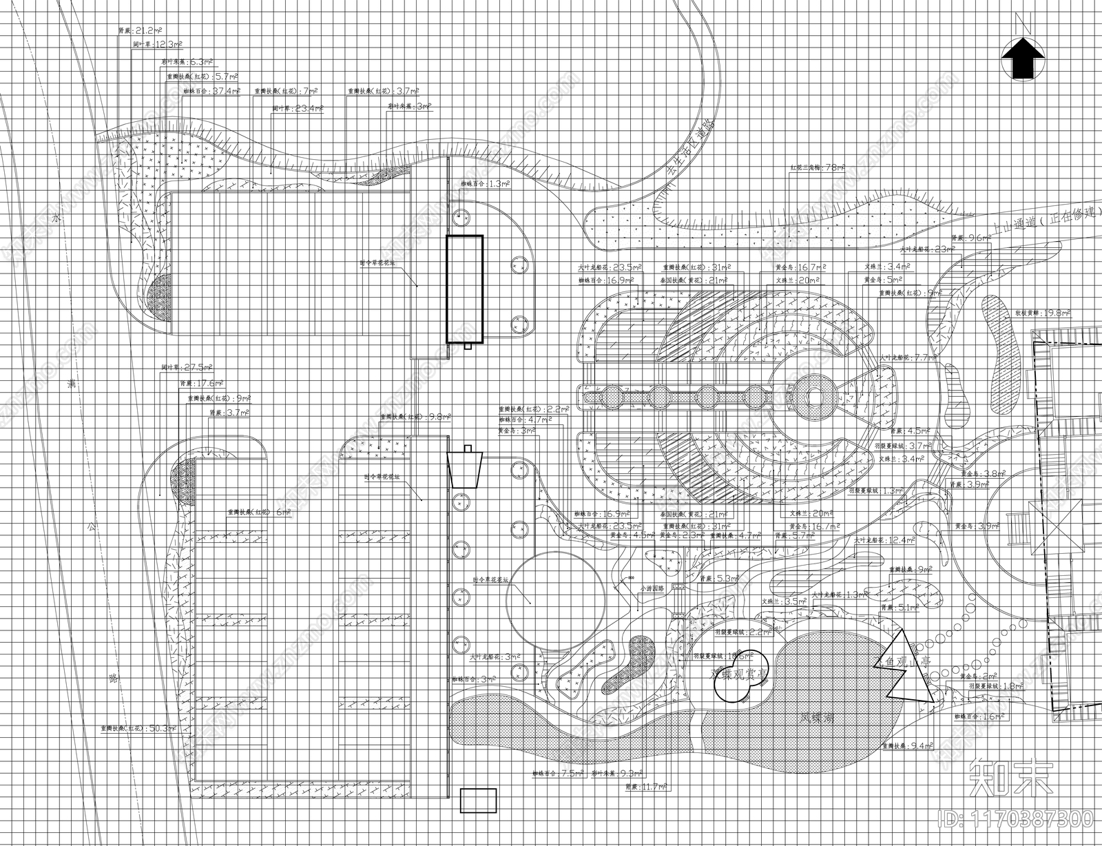 现代公园景观cad施工图下载【ID:1170387300】