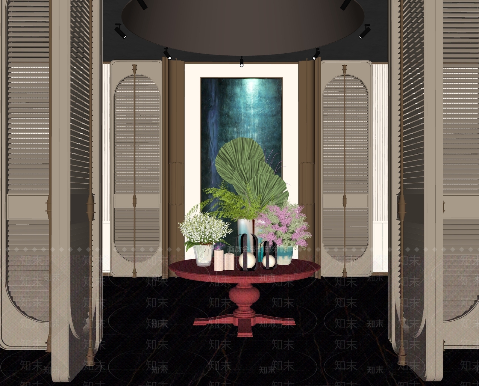 现代酒店大堂SU模型下载【ID:1170388893】