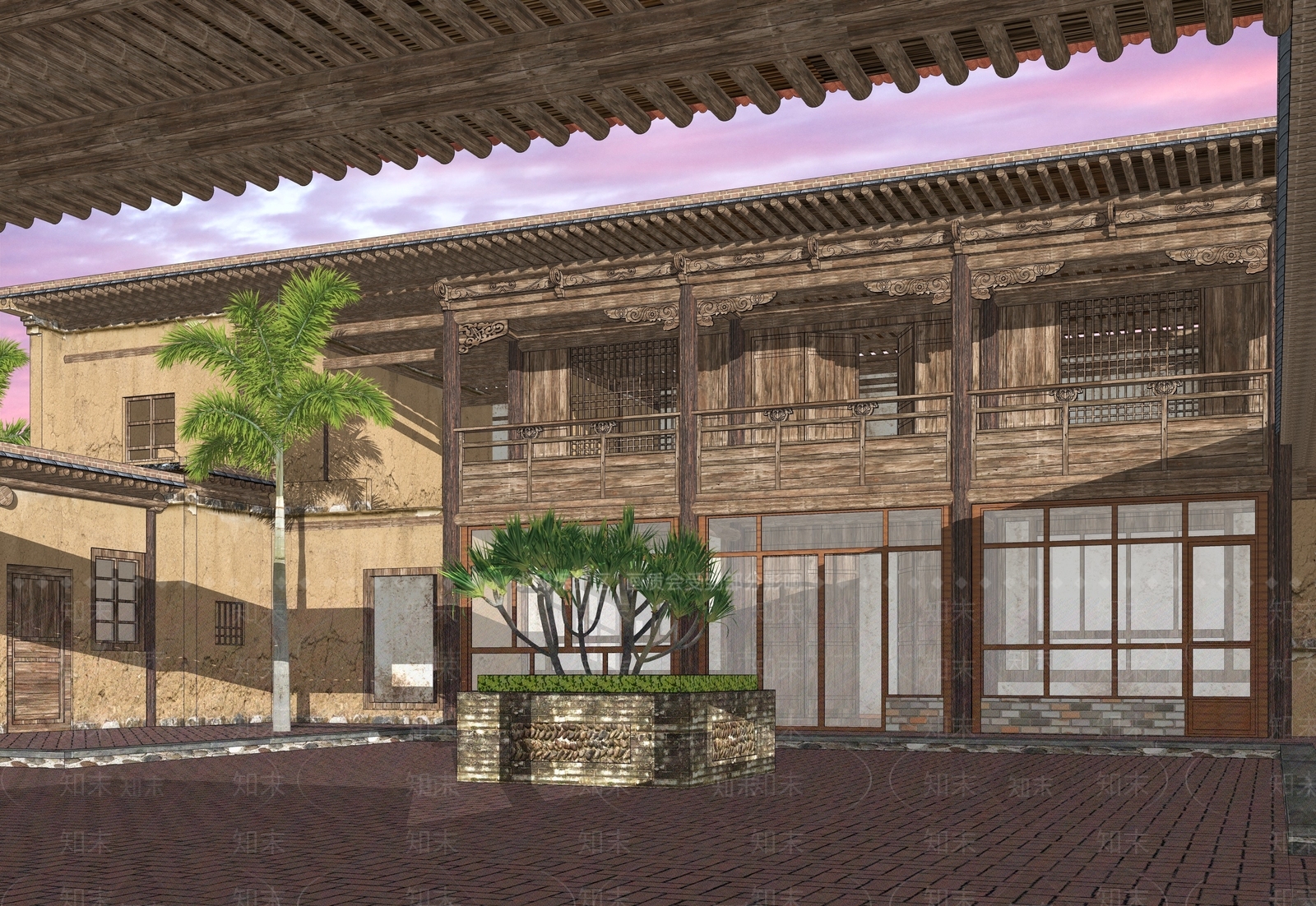 中式乡村民房SU模型下载【ID:1170391587】