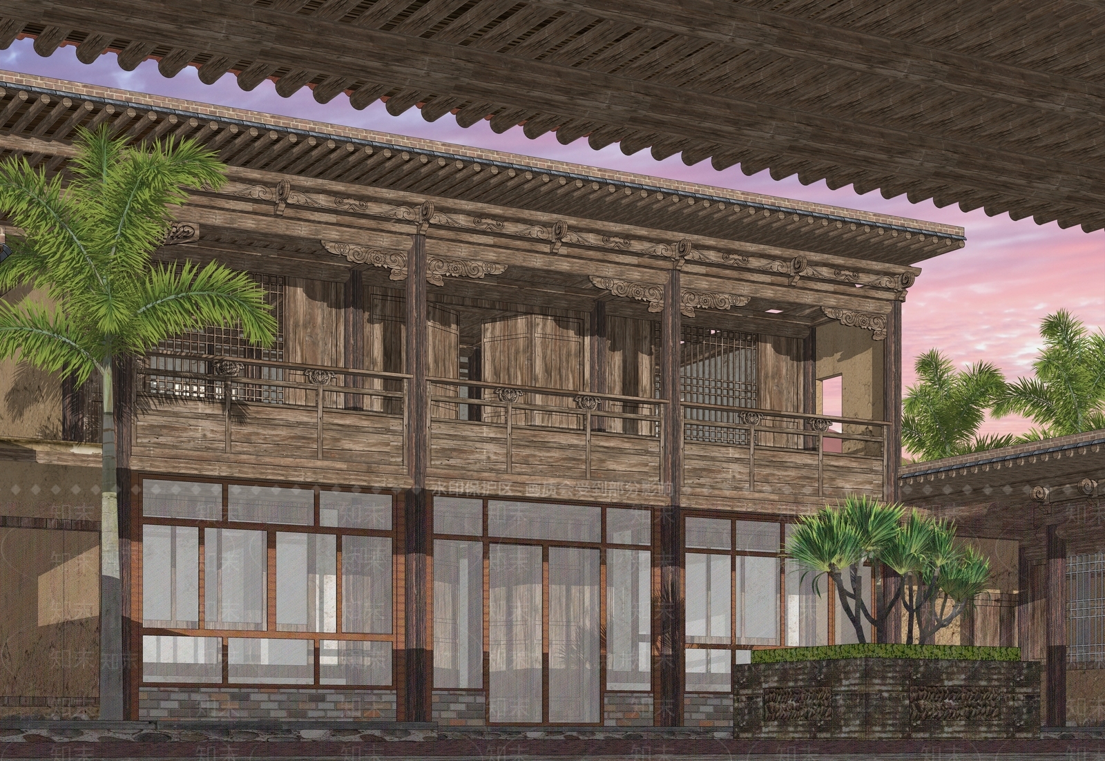 中式乡村民房SU模型下载【ID:1170391587】