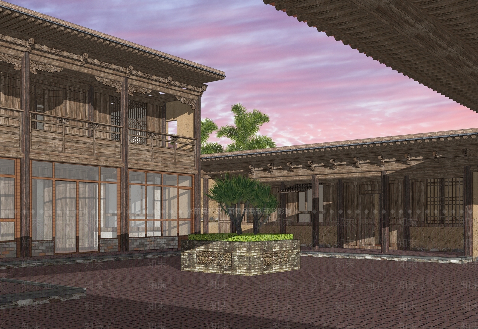 中式乡村民房SU模型下载【ID:1170391587】