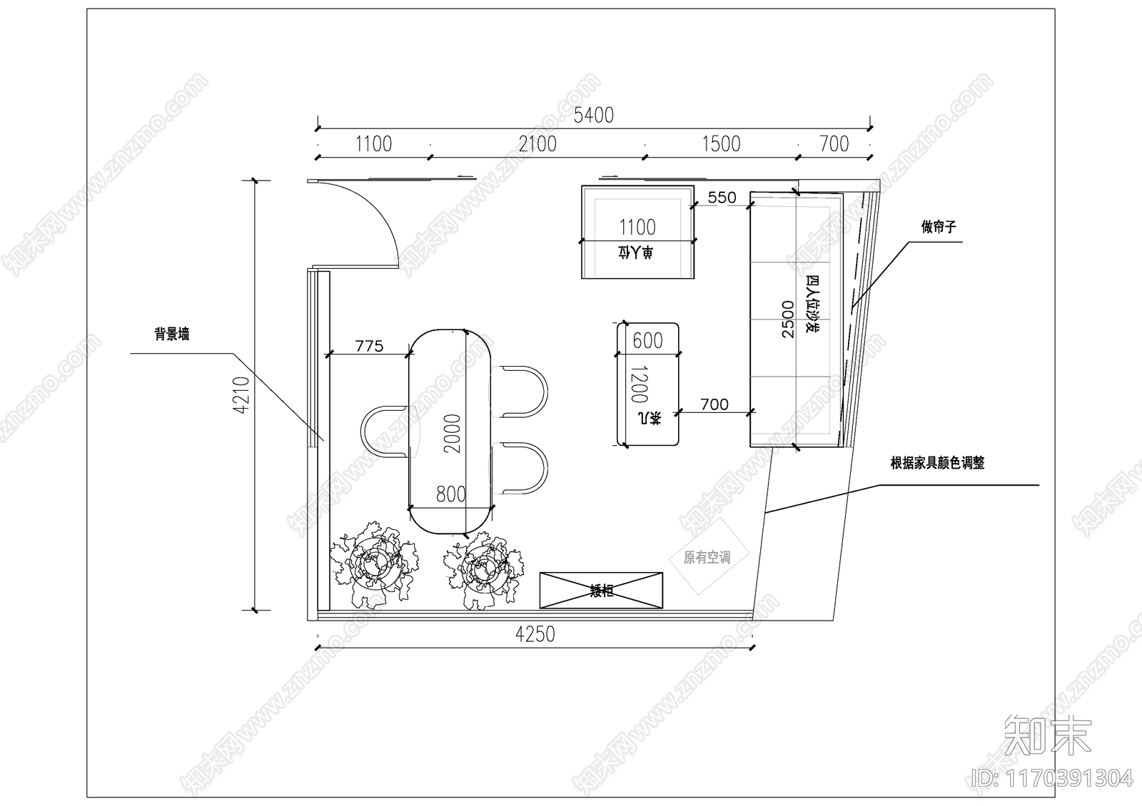 现代独立办公室cad施工图下载【ID:1170391304】