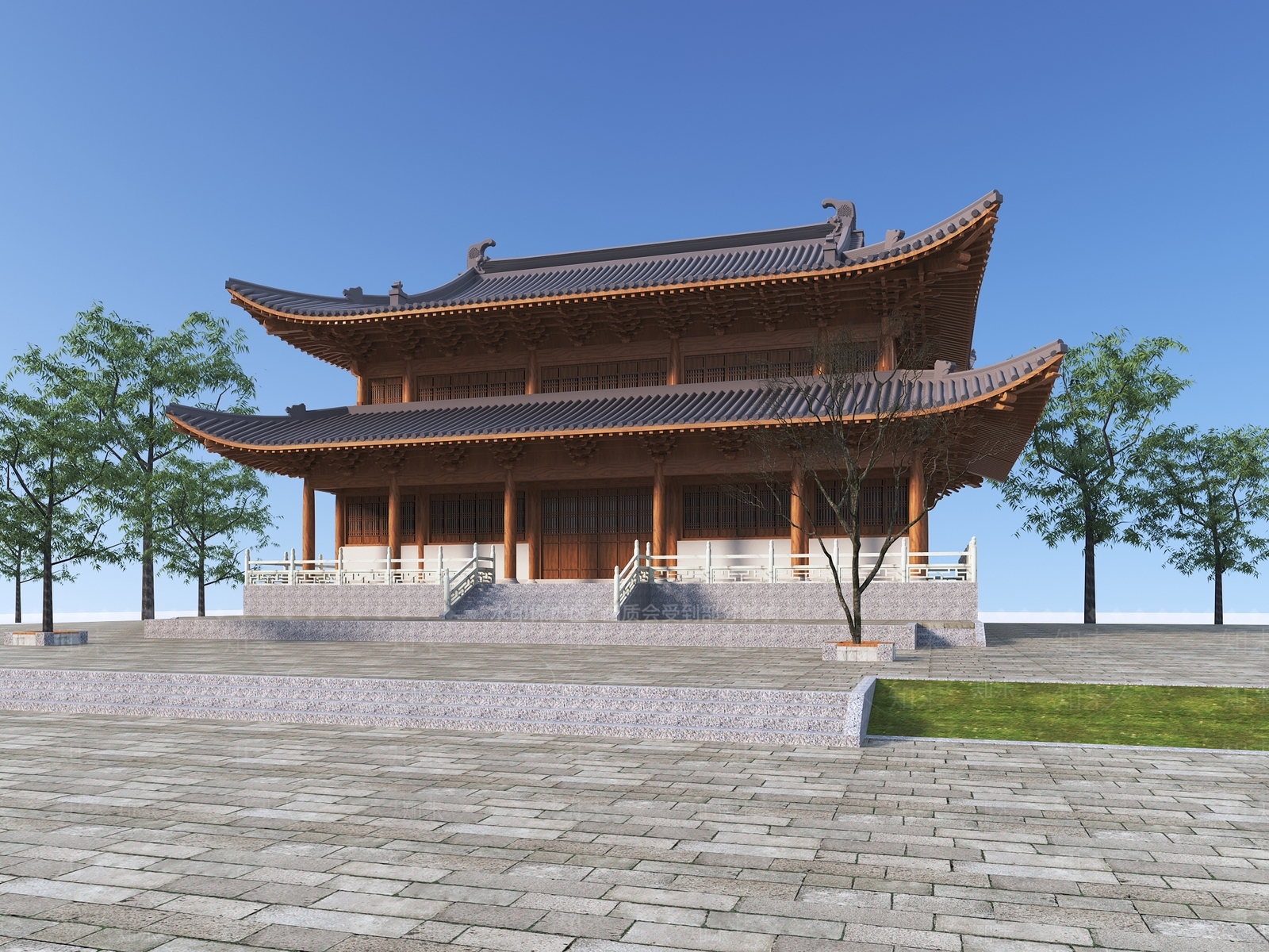 中式古建3D模型下载【ID:1170396850】