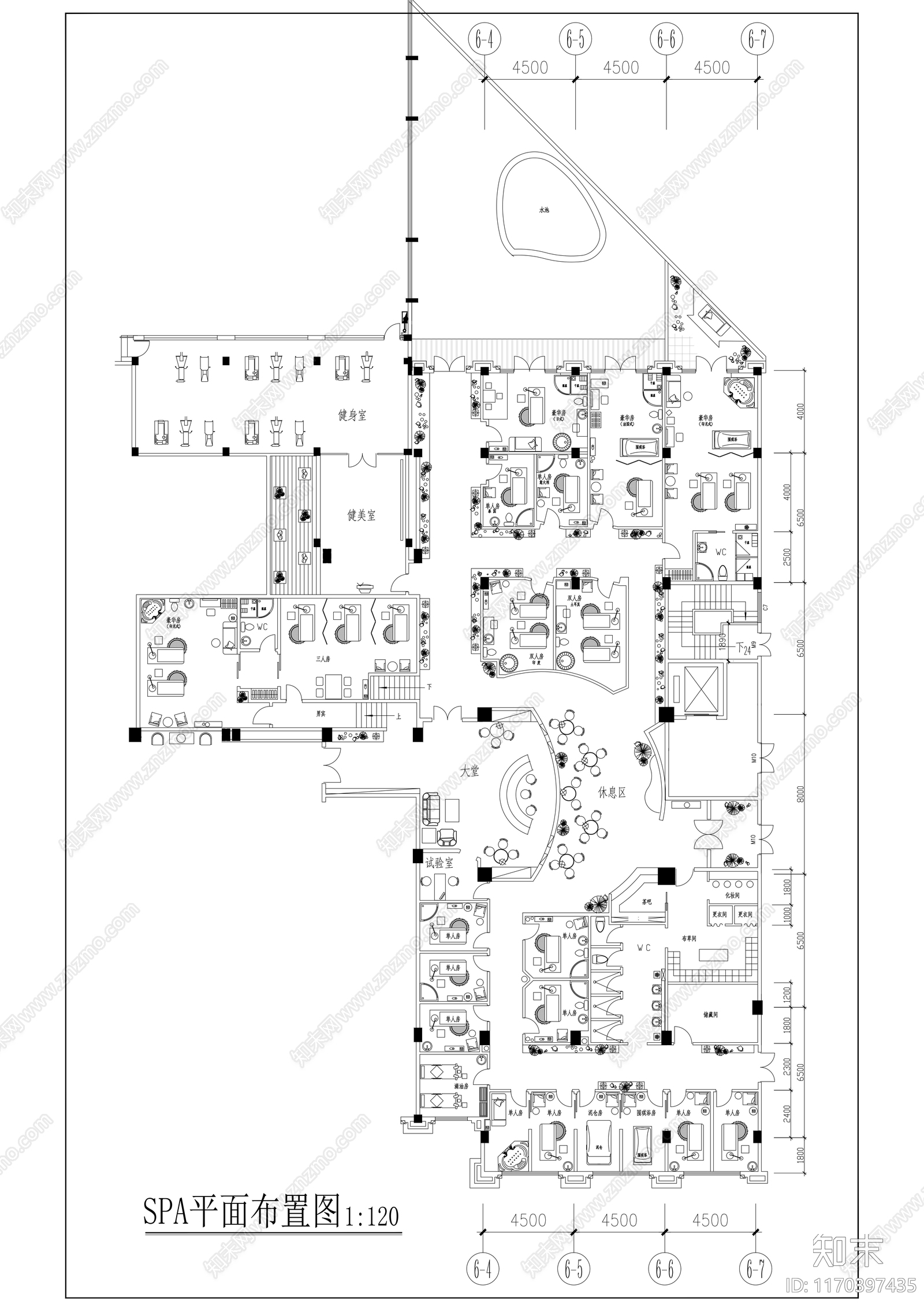 现代会所施工图下载【ID:1170397435】