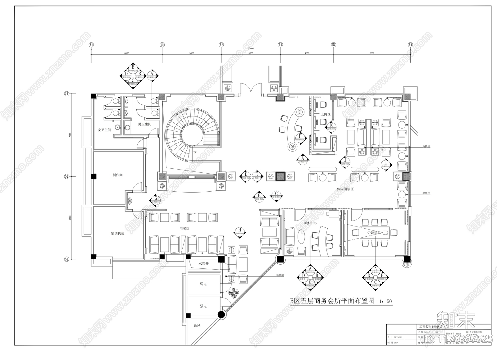 现代会所施工图下载【ID:1170397525】