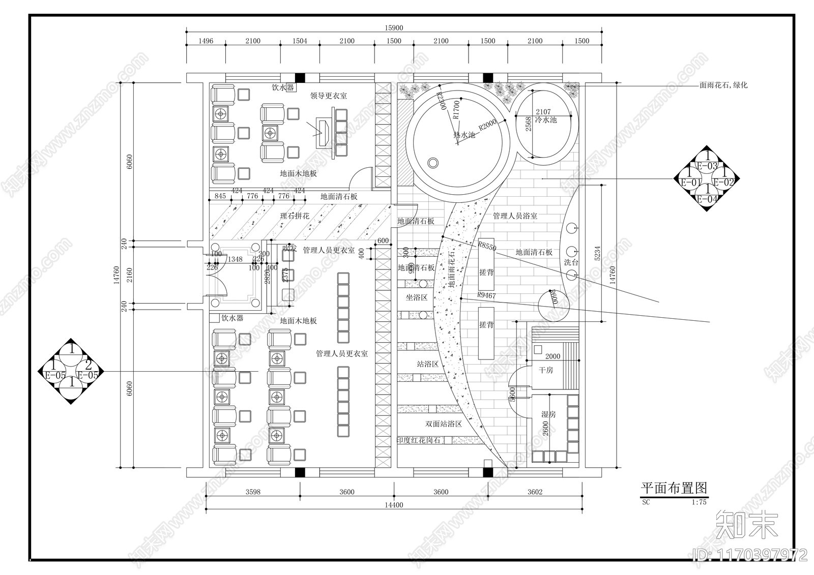 现代新中式会所cad施工图下载【ID:1170397972】