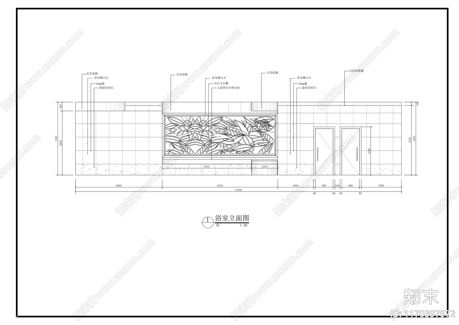 现代新中式会所cad施工图下载【ID:1170397972】