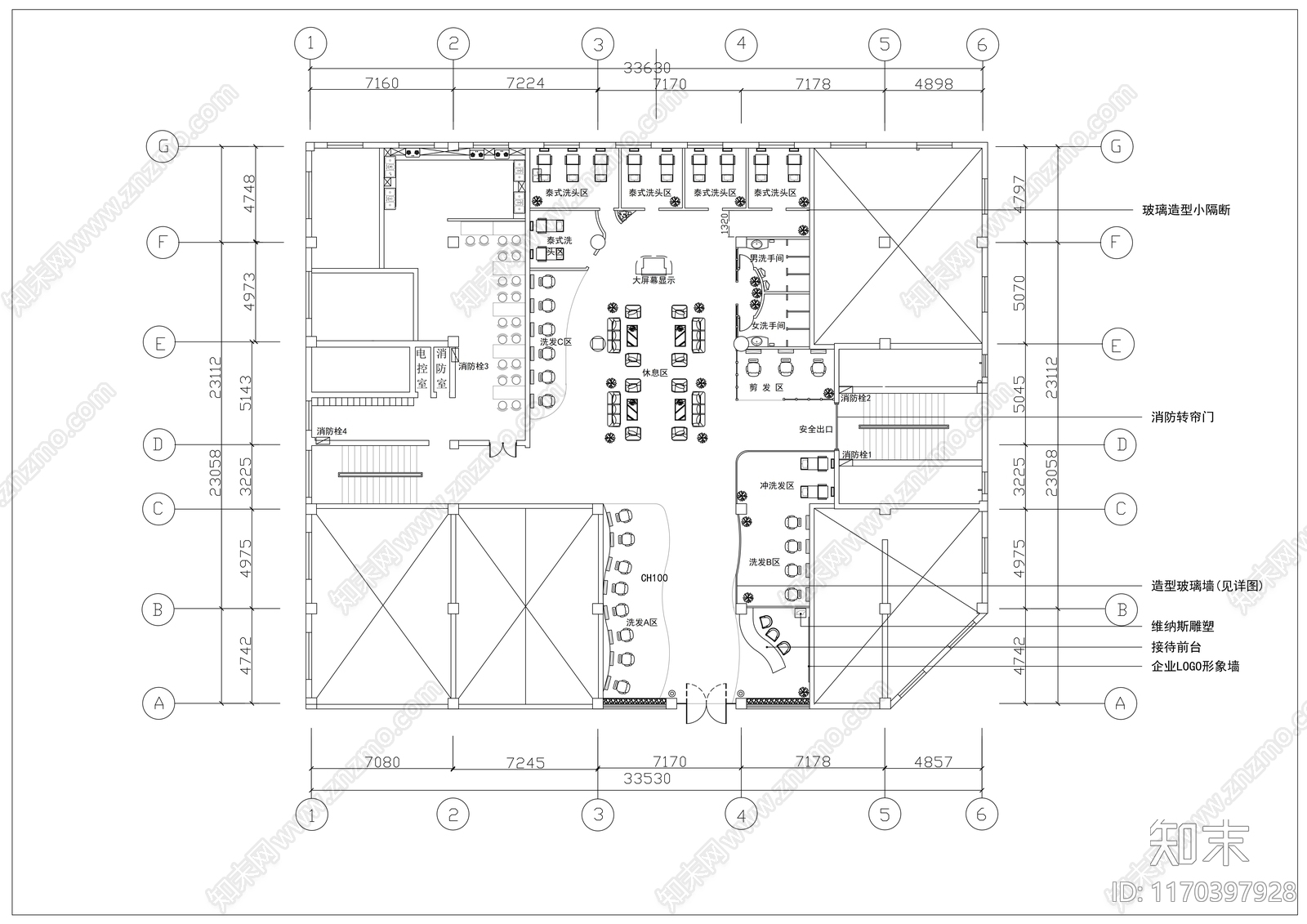 现代其他工装空间cad施工图下载【ID:1170397928】