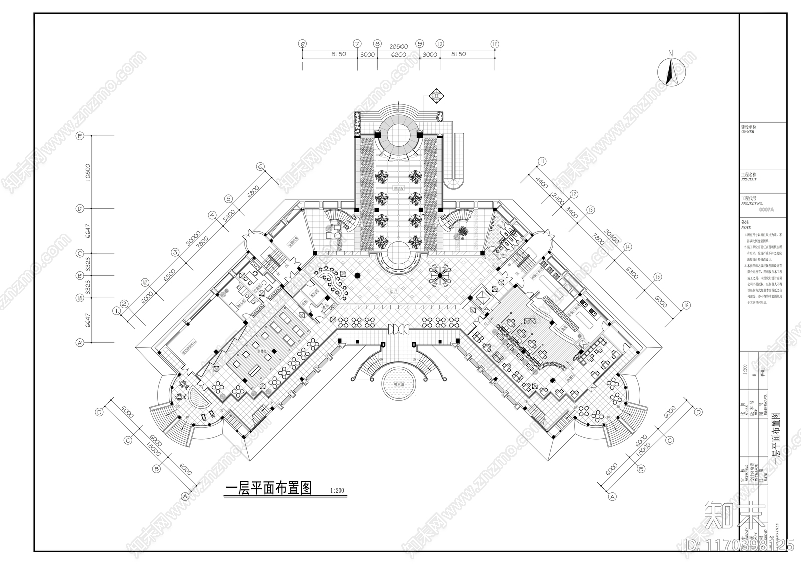 现代会所cad施工图下载【ID:1170398125】