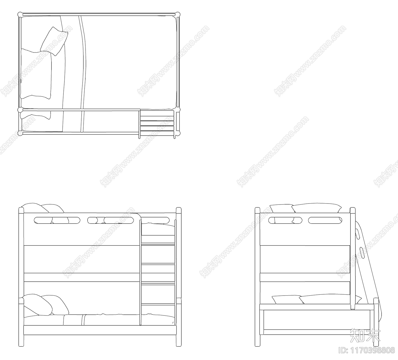 现代床cad施工图下载【ID:1170398808】