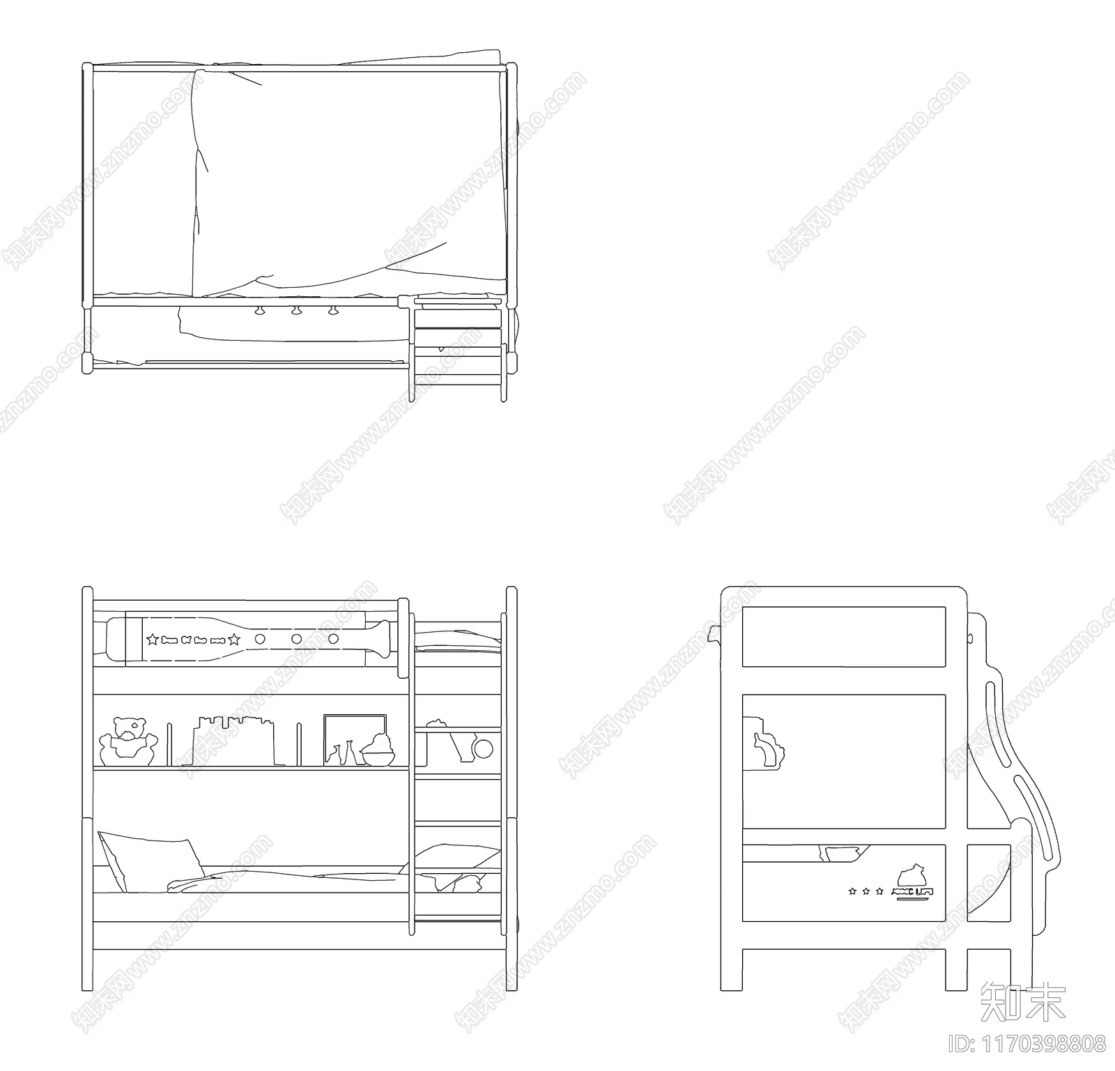 现代床cad施工图下载【ID:1170398808】