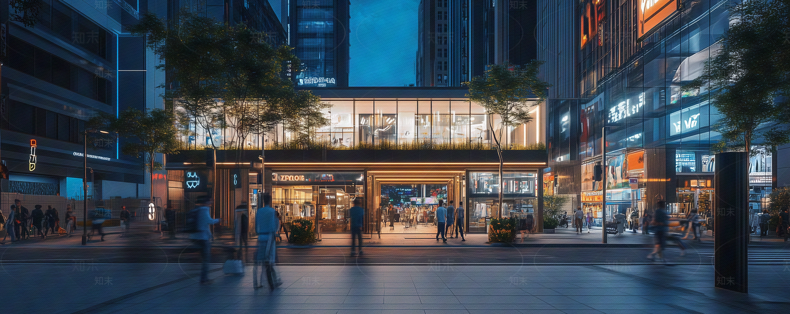 现代街道外景贴图下载【ID:1170398940】