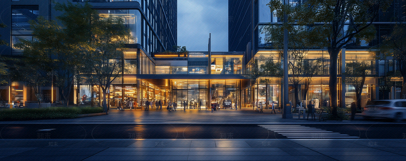 现代街道外景贴图下载【ID:1170399643】