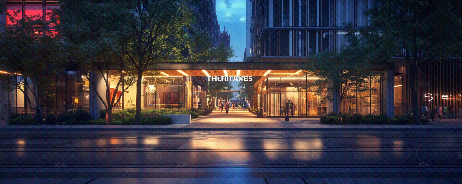 现代街道外景贴图下载【ID:1170399636】
