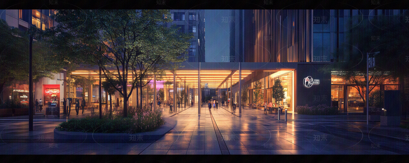 现代街道外景贴图下载【ID:1170399743】