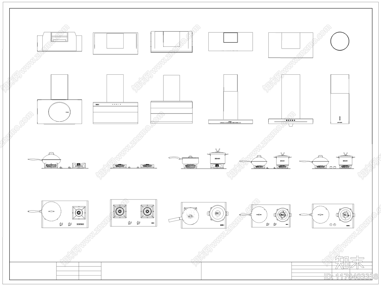 现代厨房设施施工图下载【ID:1170403338】