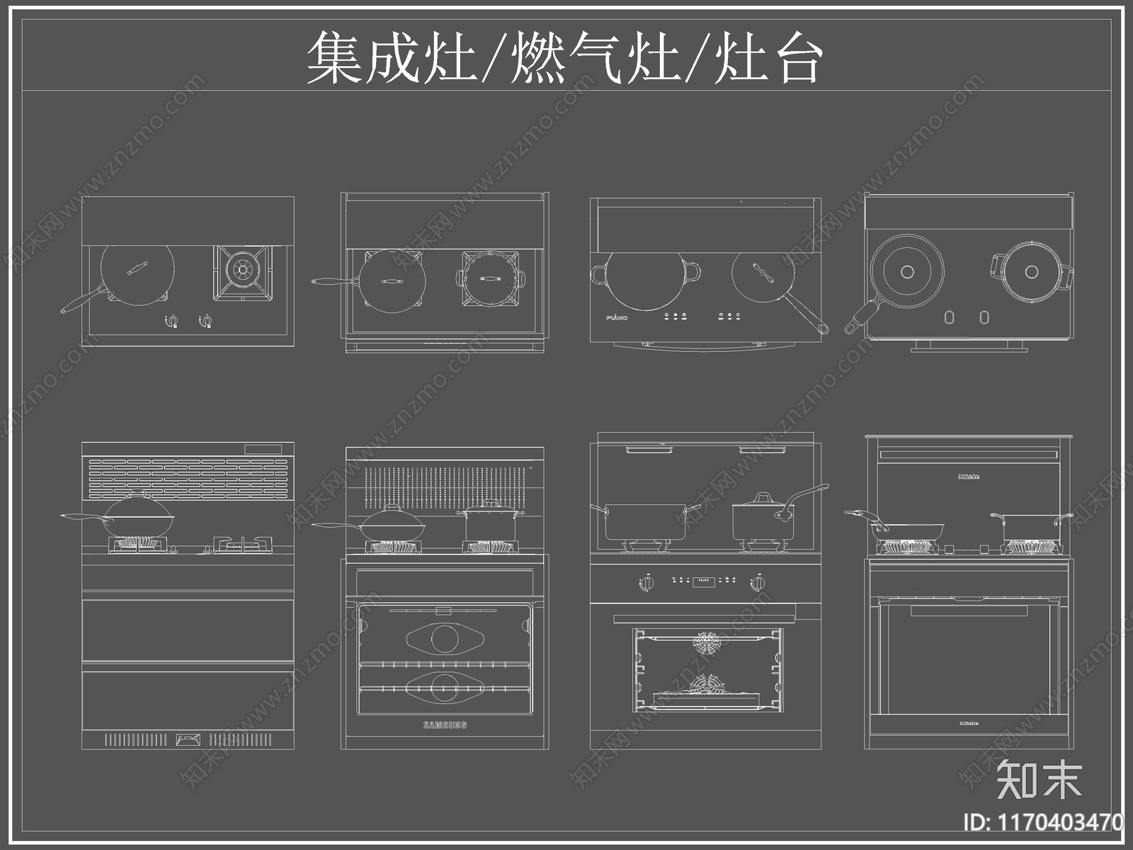 现代厨房设施cad施工图下载【ID:1170403470】