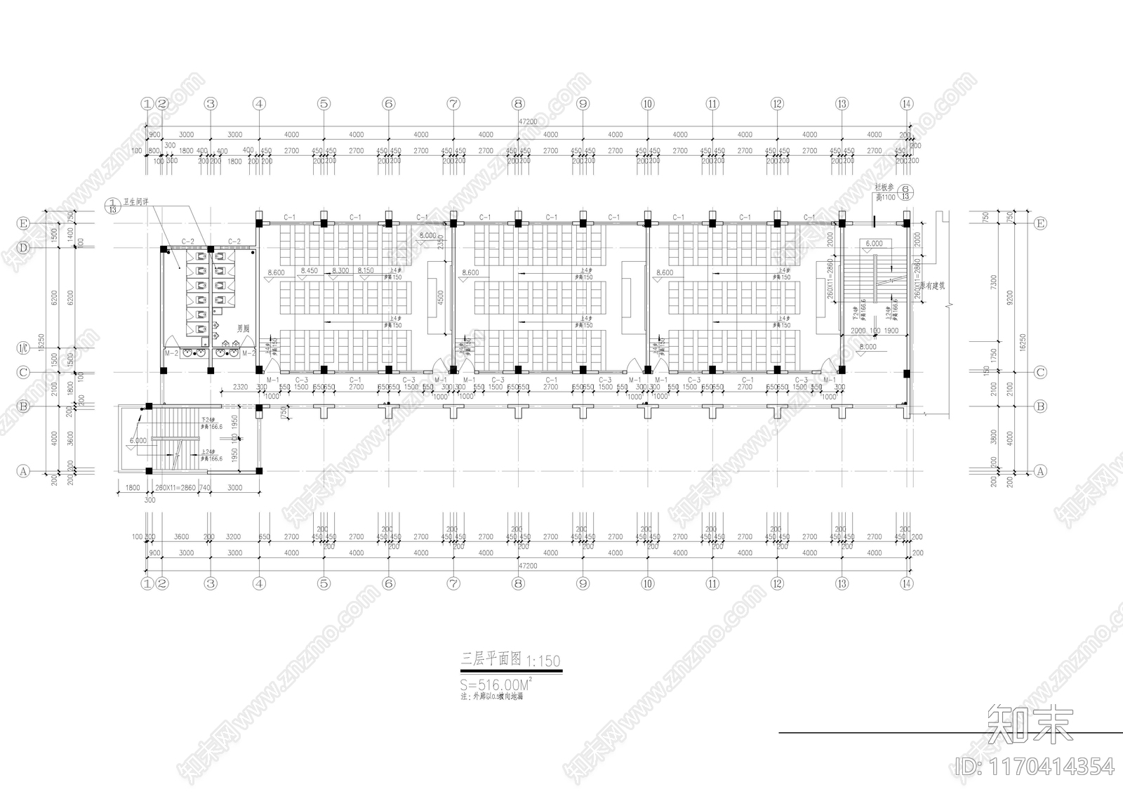 现代学校建筑cad施工图下载【ID:1170414354】