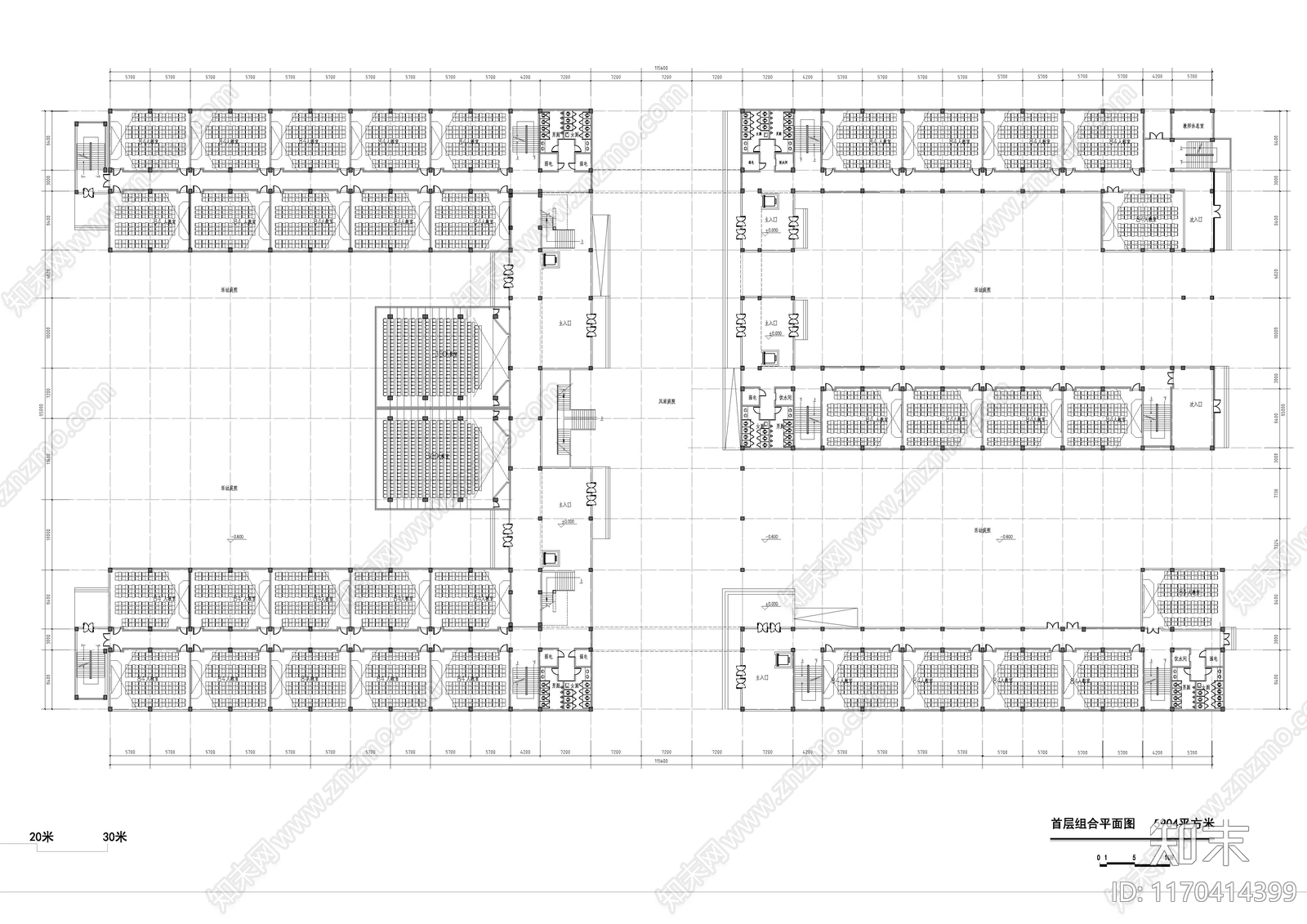 现代学校建筑cad施工图下载【ID:1170414399】