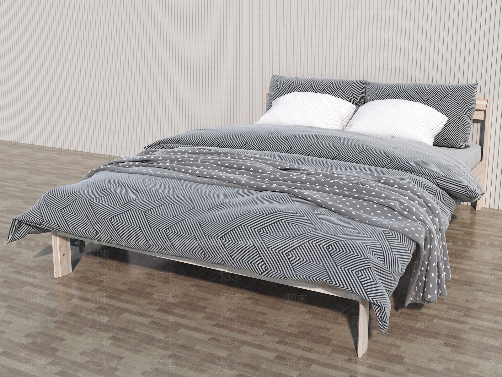 现代单人床3D模型下载【ID:1170414705】