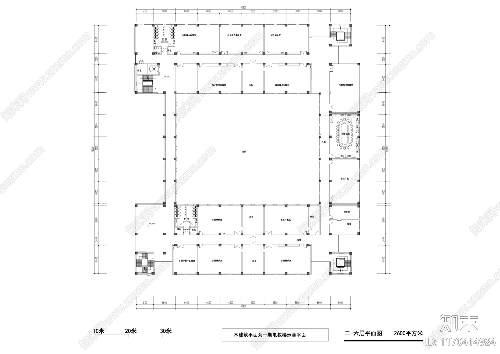 现代学校建筑cad施工图下载【ID:1170414924】