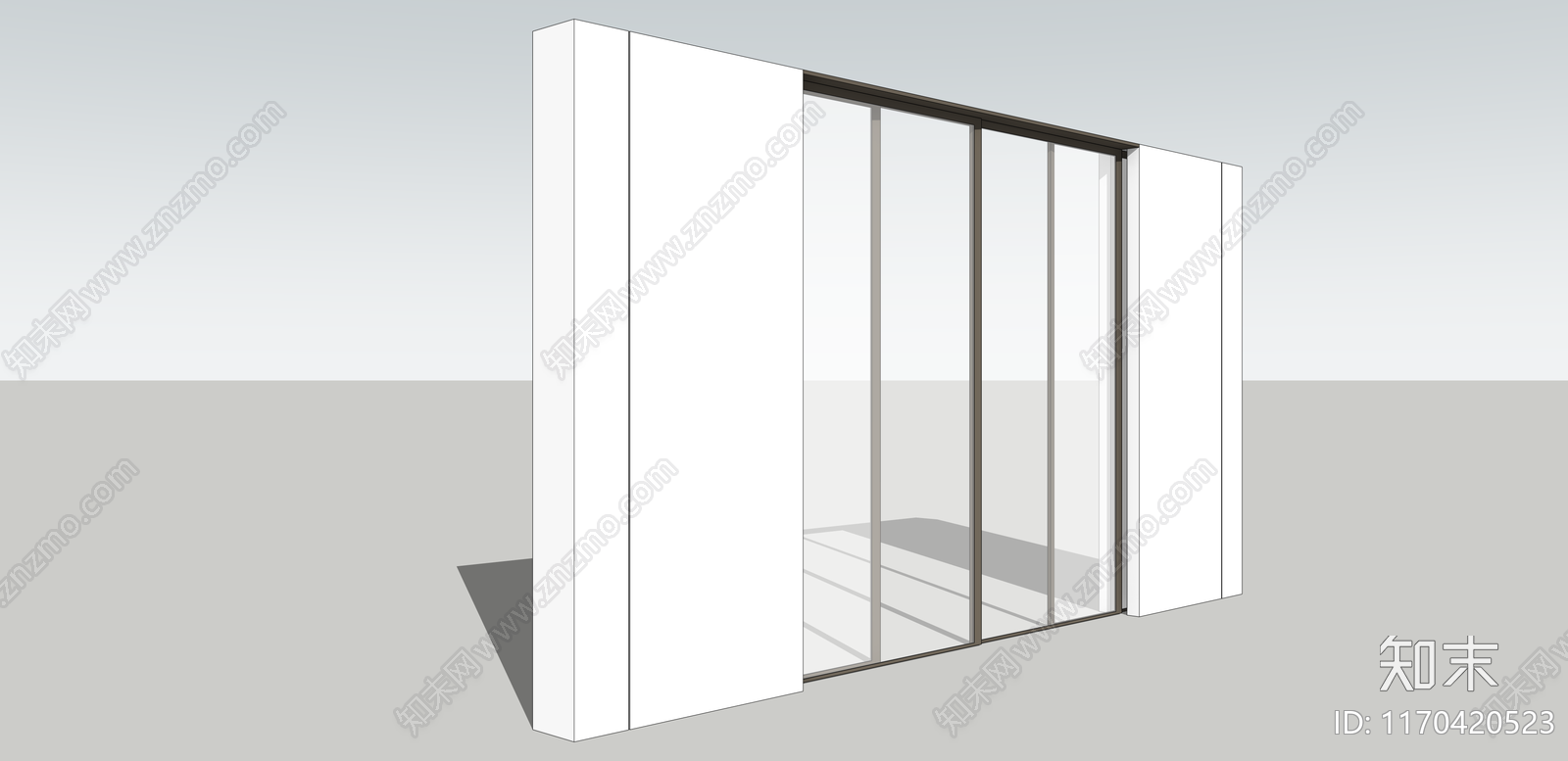 现代推拉门SU模型下载【ID:1170420523】