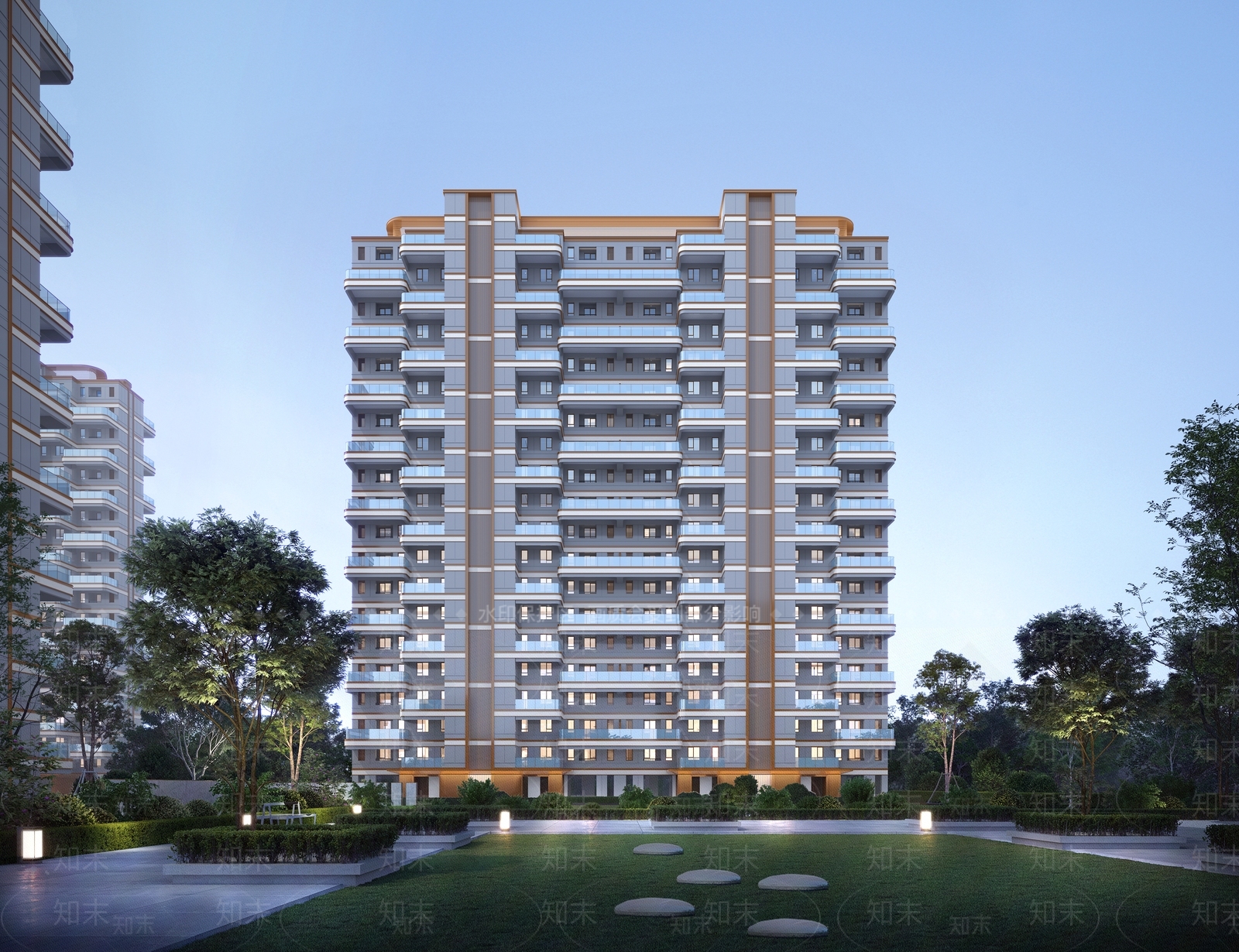 现代高层住宅SU模型下载【ID:1170422423】