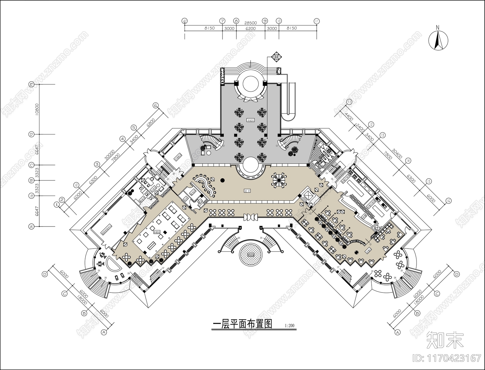 现代会所cad施工图下载【ID:1170423167】