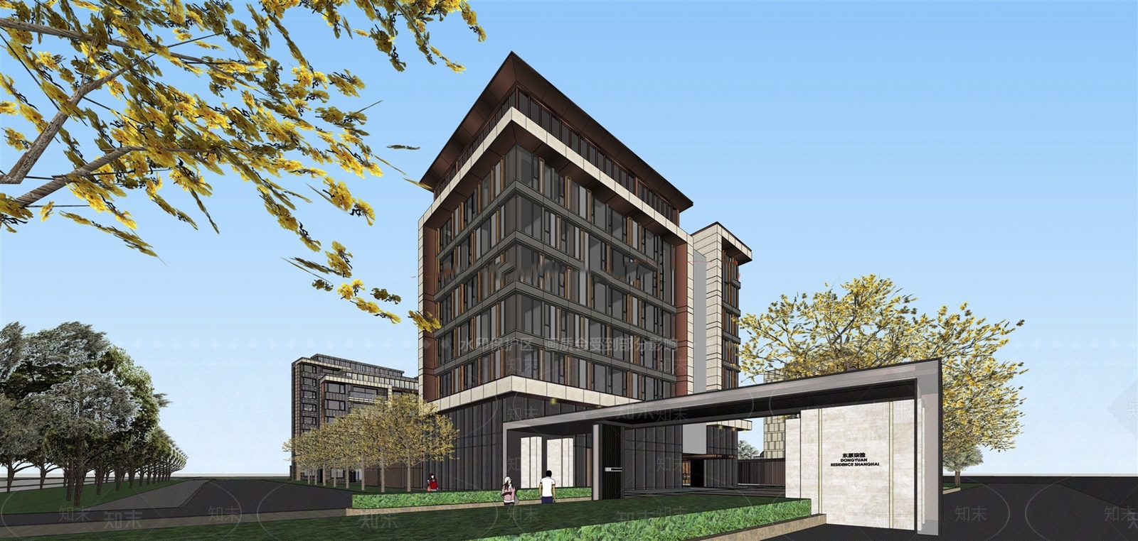 现代小区建筑SU模型下载【ID:1170436817】